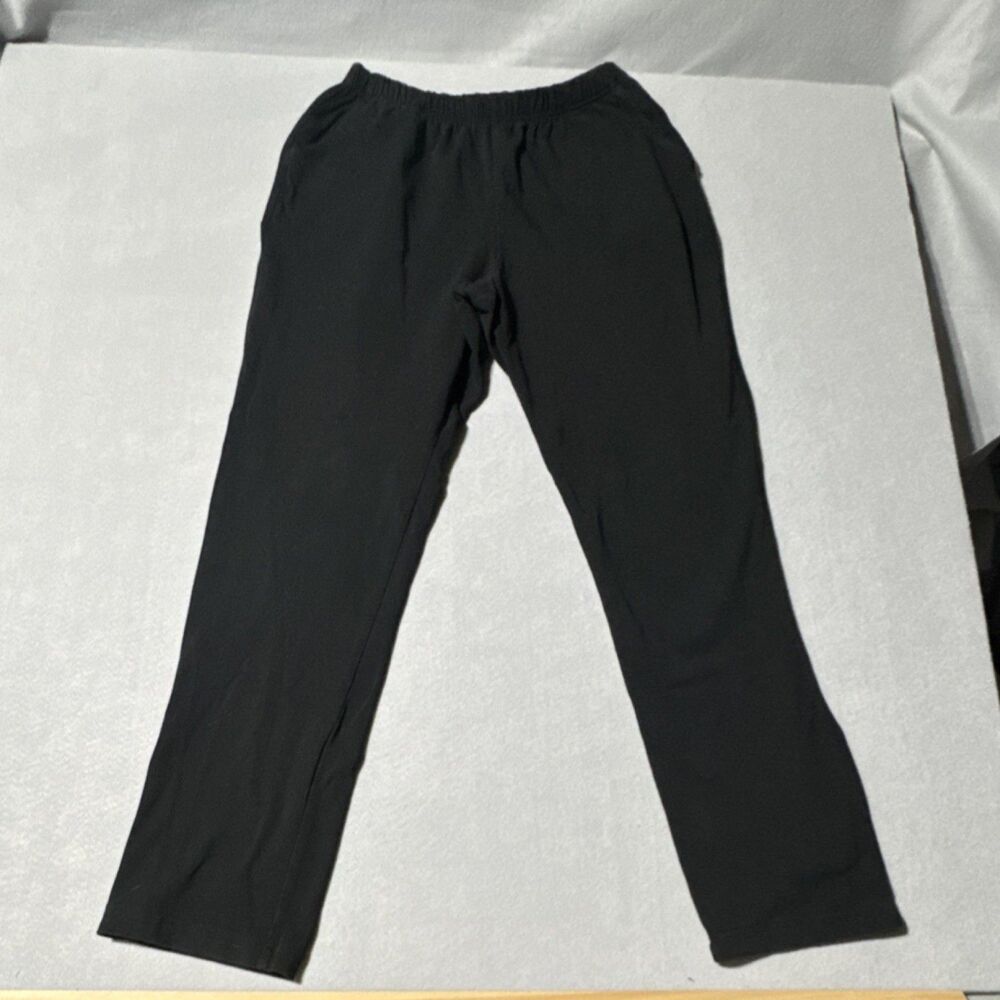 L.L.Bean Women’s Pull-On Pants Elastic Waist Solid Black M Regular